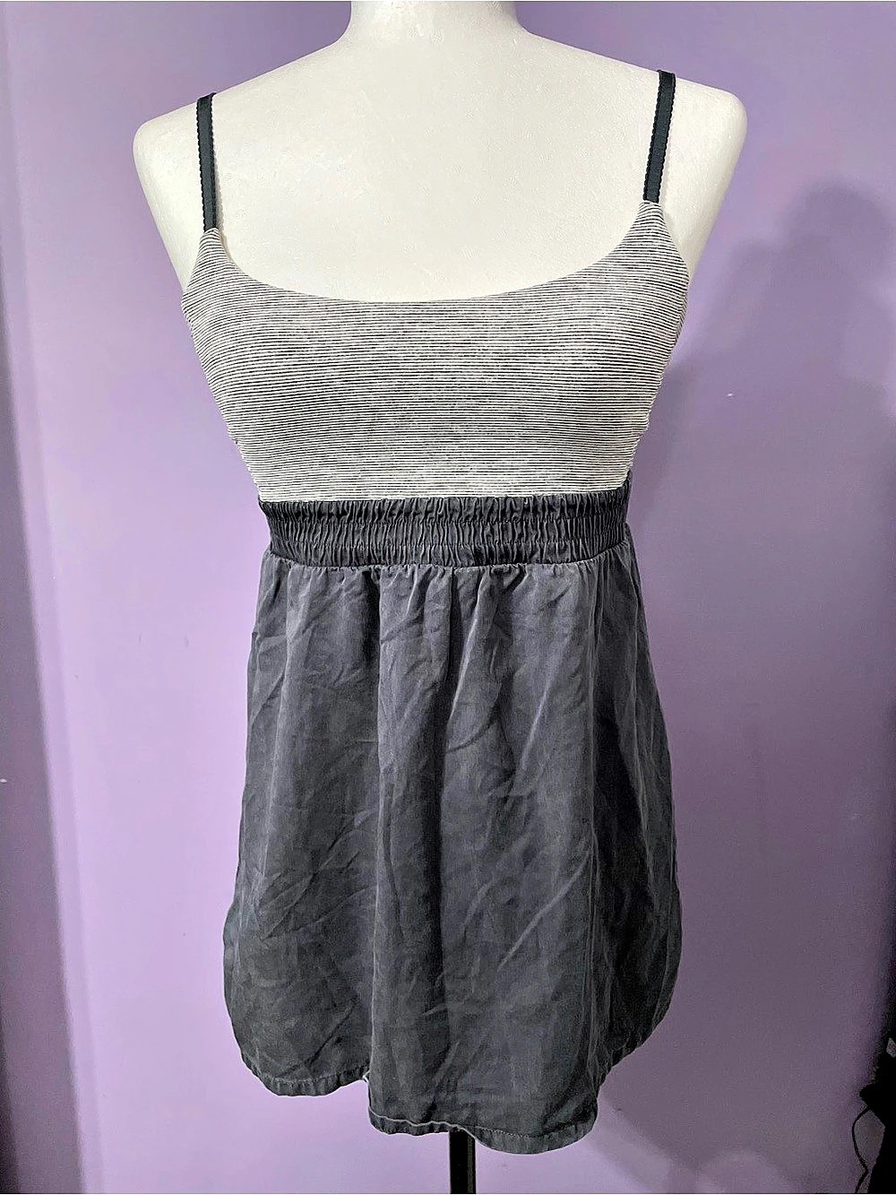 lululemon Bliss Tank Heathered Coal White Striped Size 6
